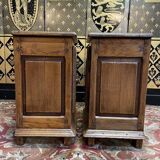 Pair of rustic oak bedside tables