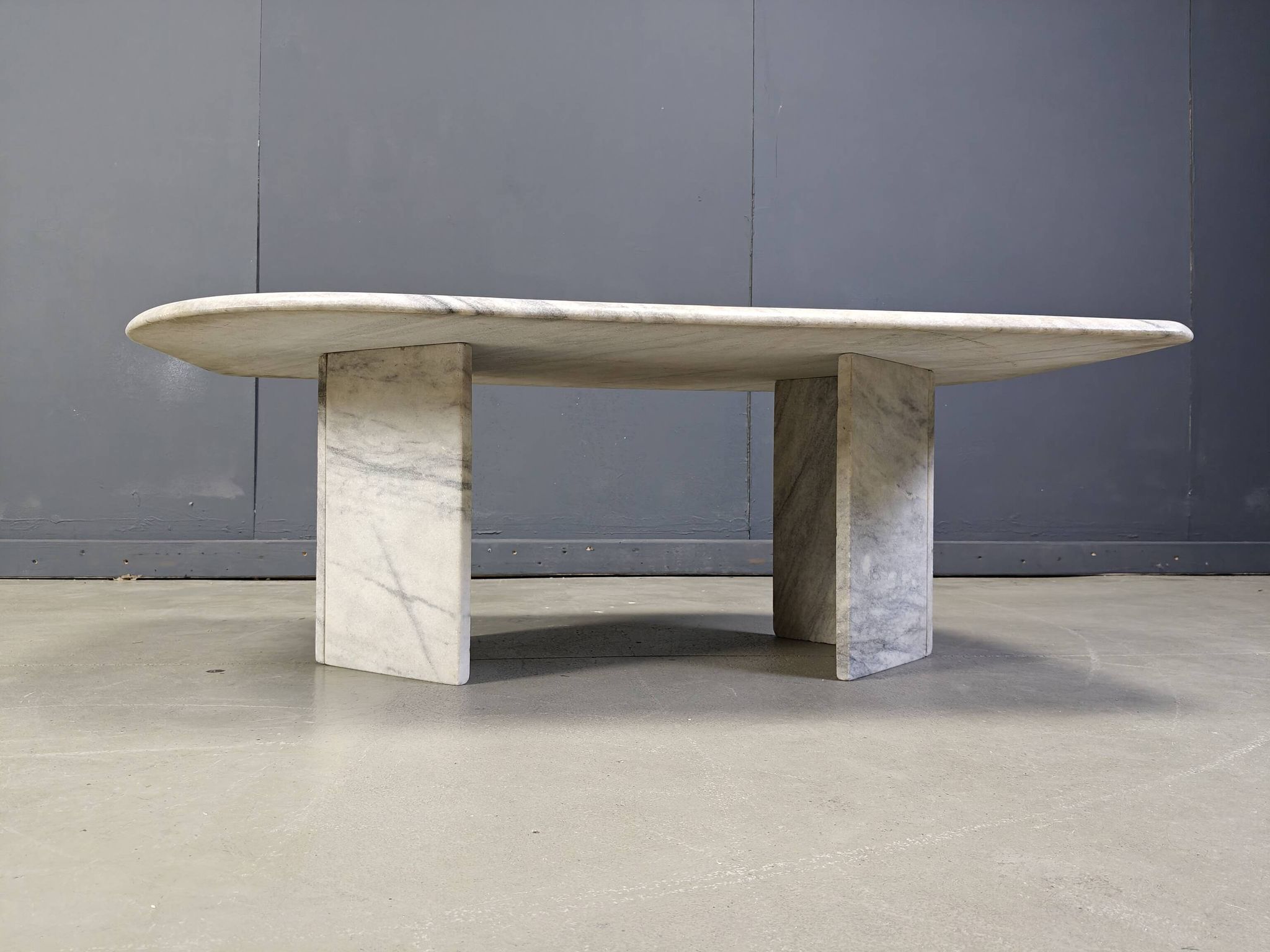 Table basse vintage en marbre blanc, années 1970