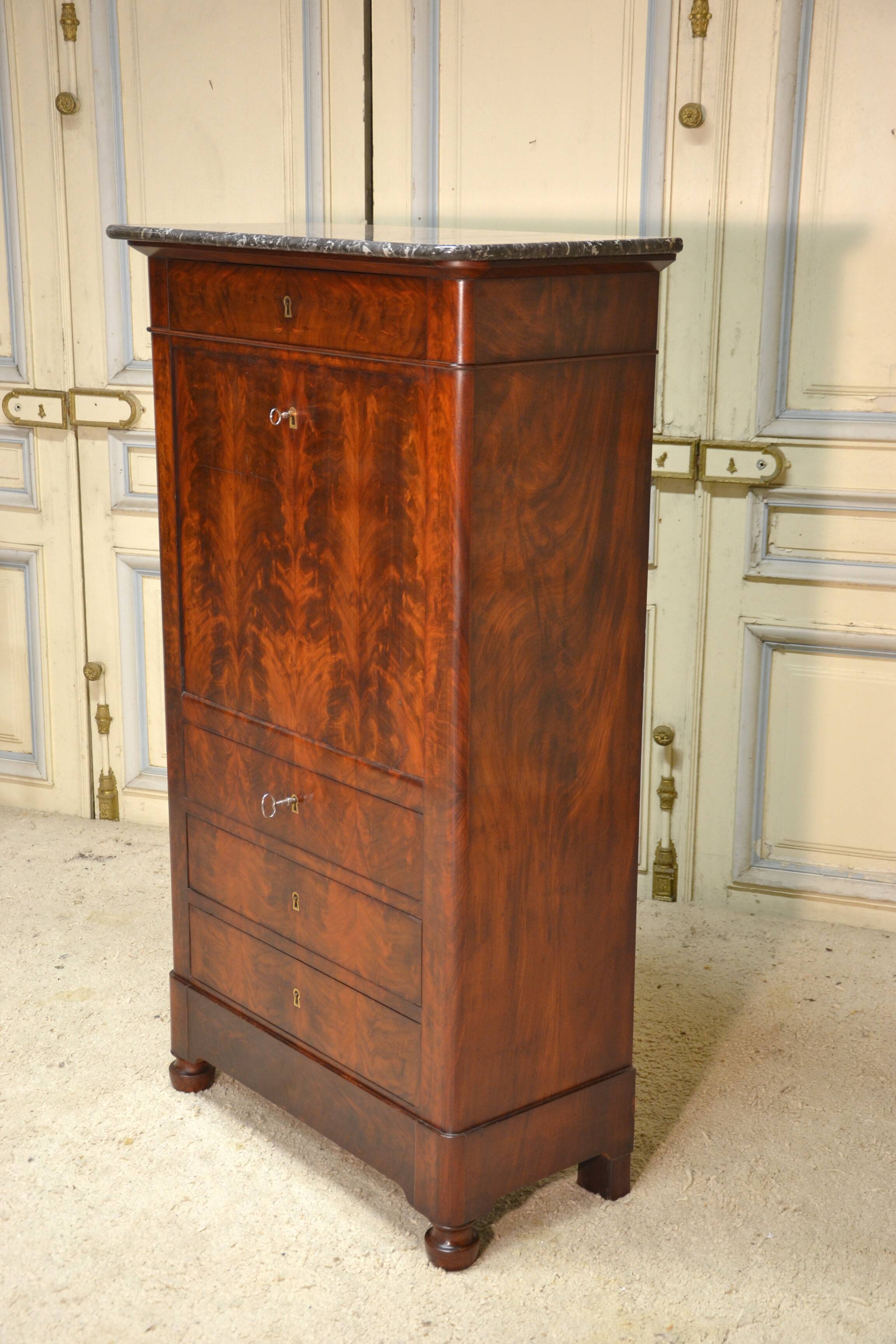 Mahogany secretary from the restoration period