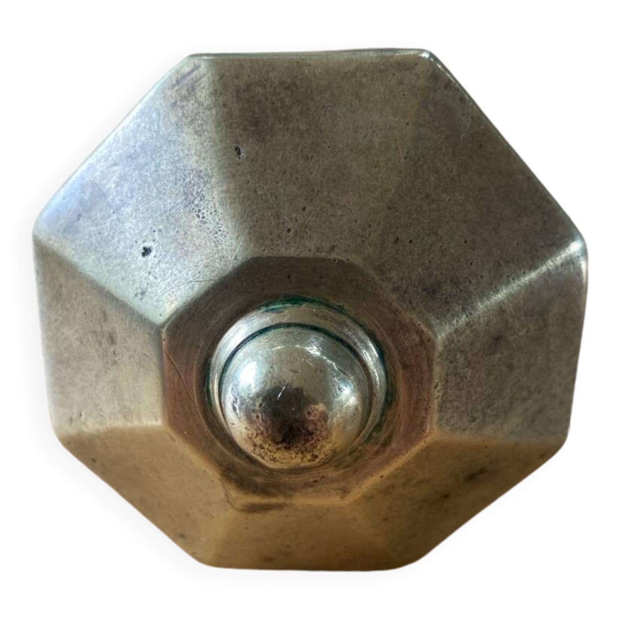 Octagonal brass door handle