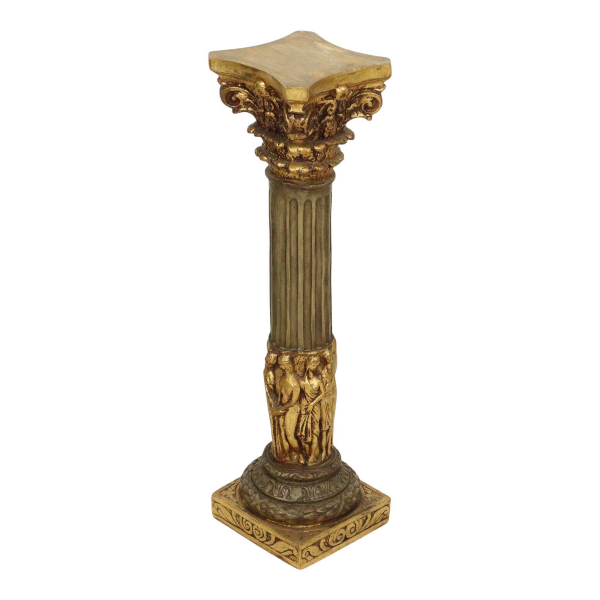 Classical Gold Column Resin Pillar Baroque Style 20th Century