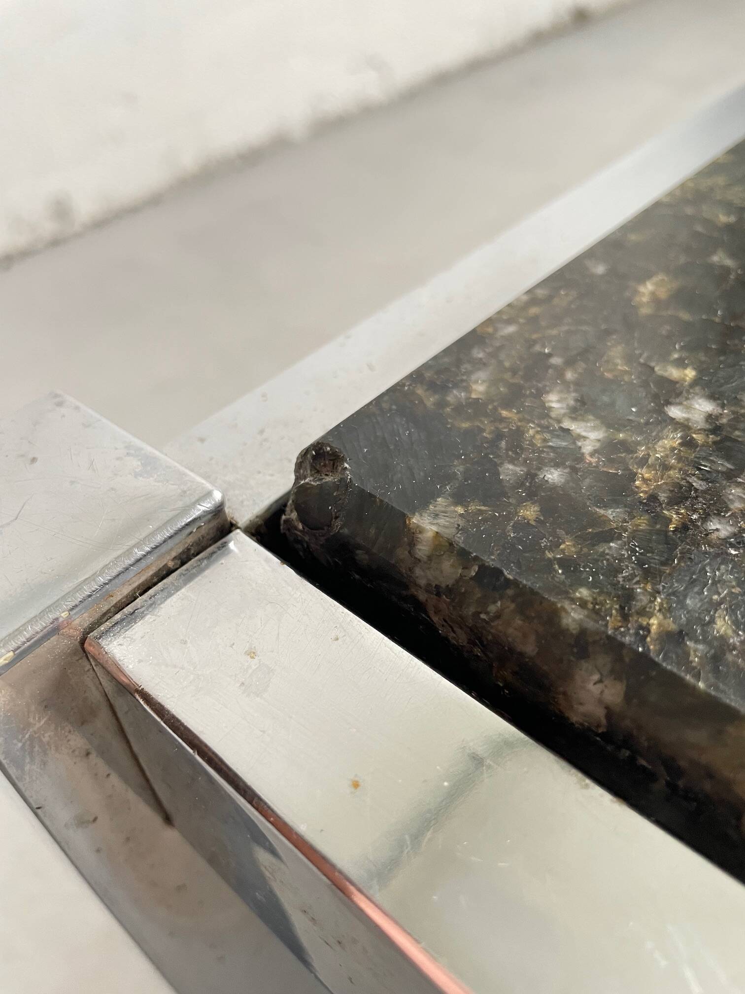 Vintage 1970s Modernist Coffee Table, Chrome and Granite