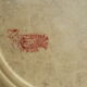 Gien red flower opaque porcelain plate diam 21.5 cm