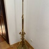 Lampadaire en laiton massif  antique en laiton, XIXe siècle