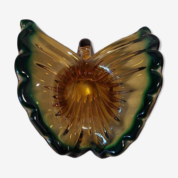 Vide poche vintage en verre de Murano forme papillon vers 1960