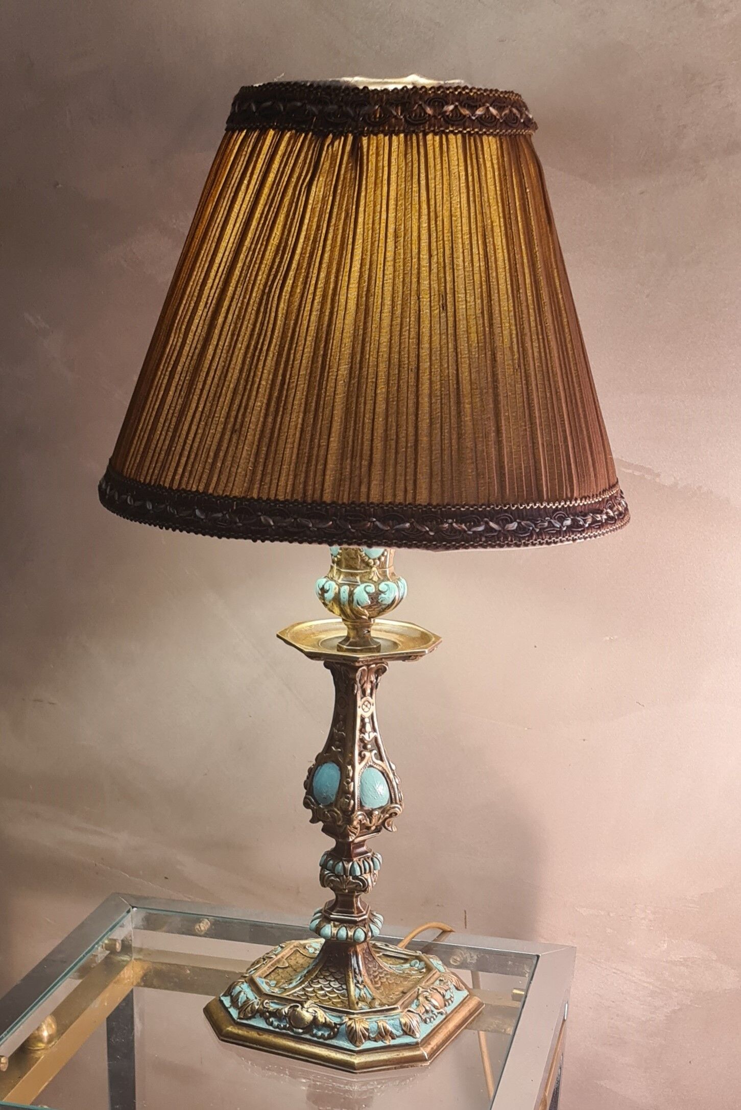 Lamp style napoleon 3 bronze painted electricity