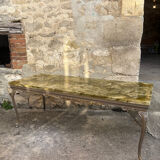 Louis XV style coffee table in onyx and metal