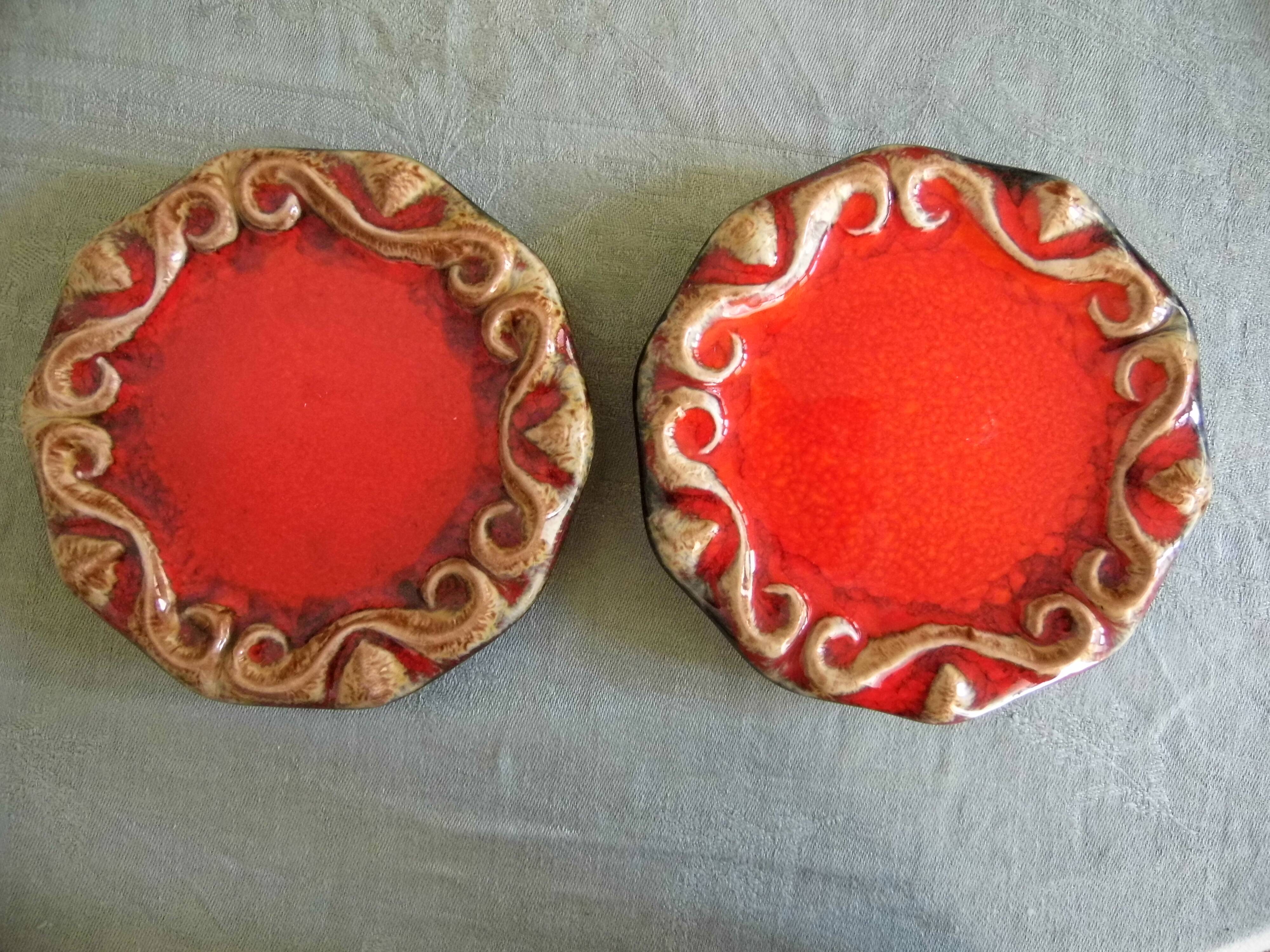 Coasters for bottles or glasses, vintage Vallauris ceramics