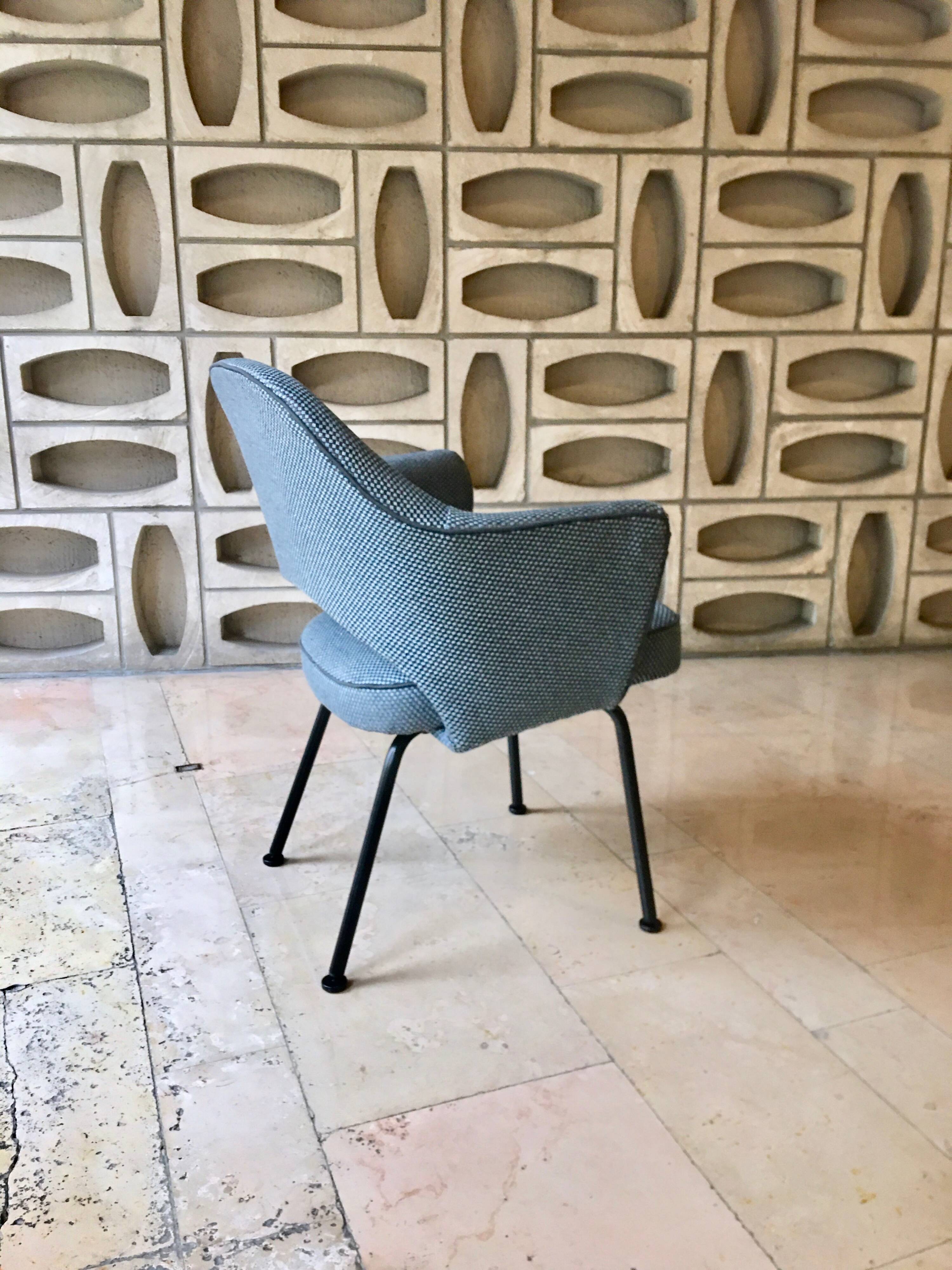 Conference chair by Eero Saarinen for Knoll, reupholstered.