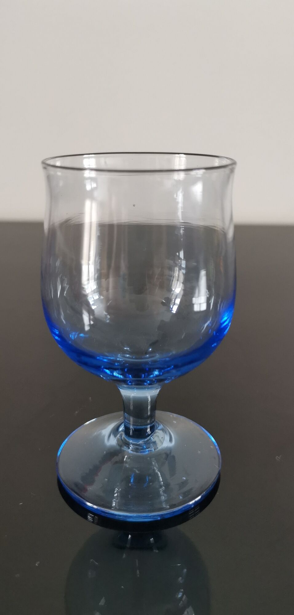 Set of 6 old liquor glasses on mismatched feet