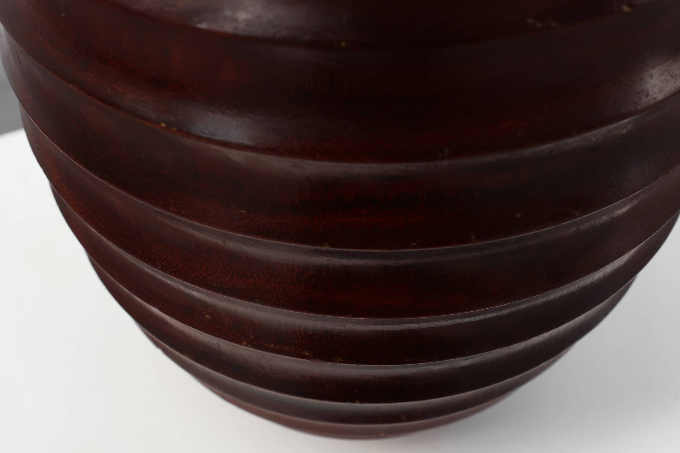Large French turned wood vase in Art Deco style, ca. 1925