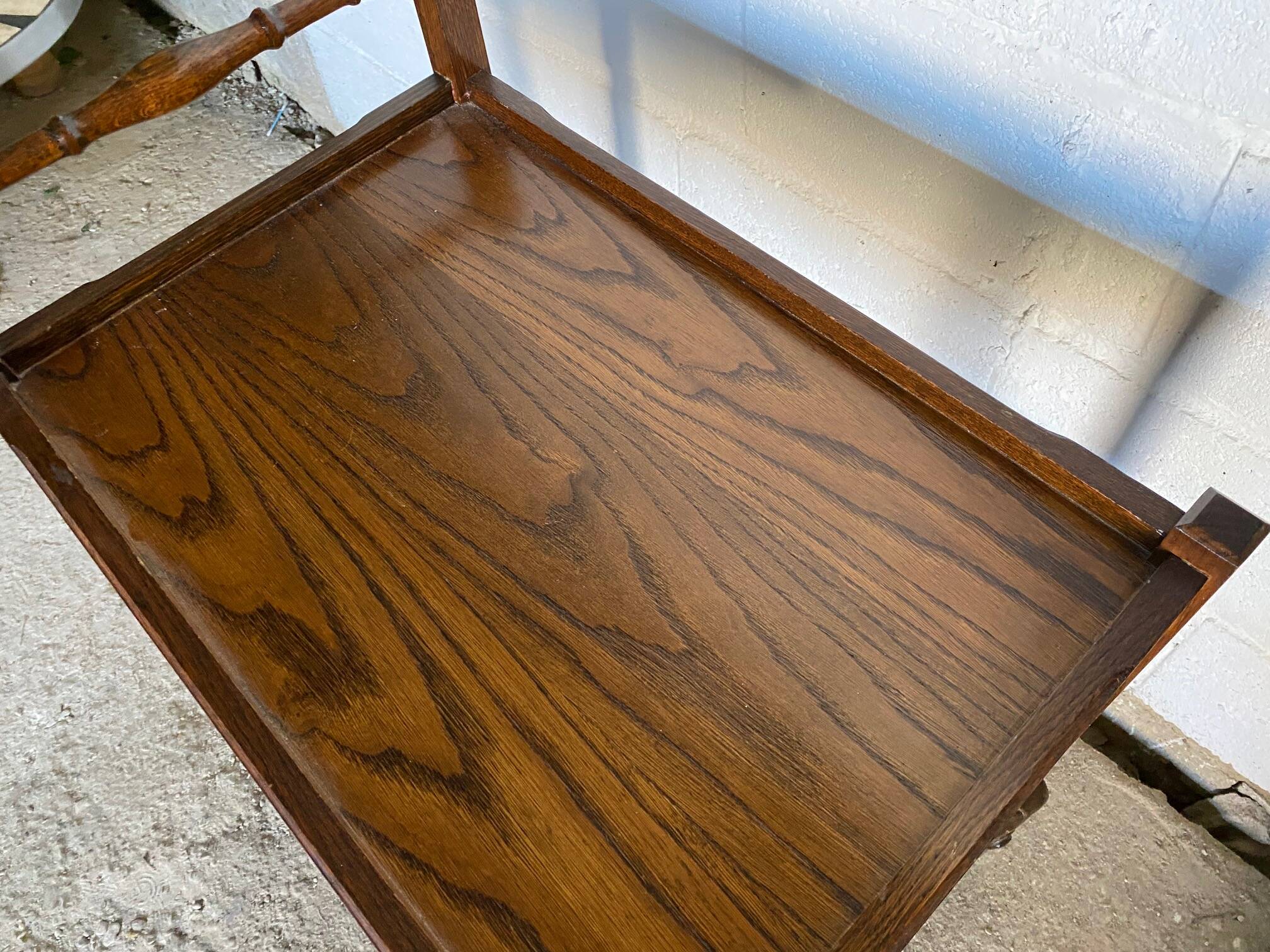 Bar trolley 1 rustic drawer on wheels 1970