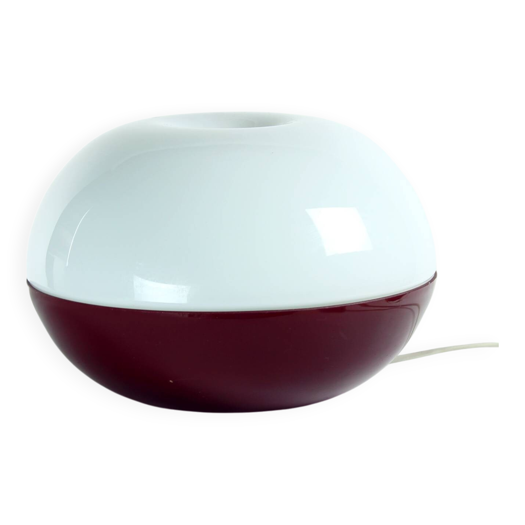Grande lampe de table en verre opalin, Tchécoslovaquie, années 1960