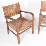 Paire de fauteuils en corde vintage