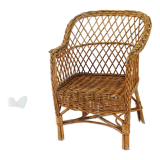 Fauteuil en osier vintage