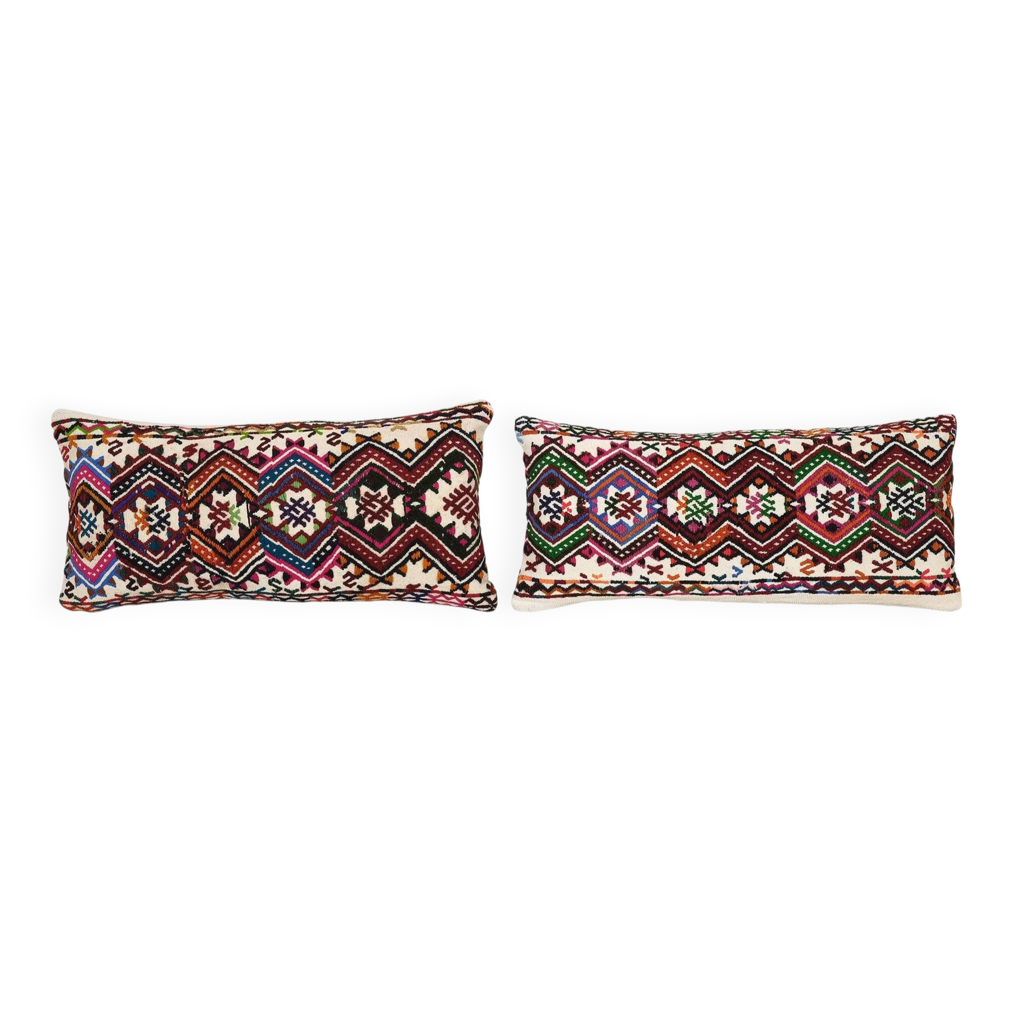 Set of 2 vintage kilim cushion covers 61x30 cm