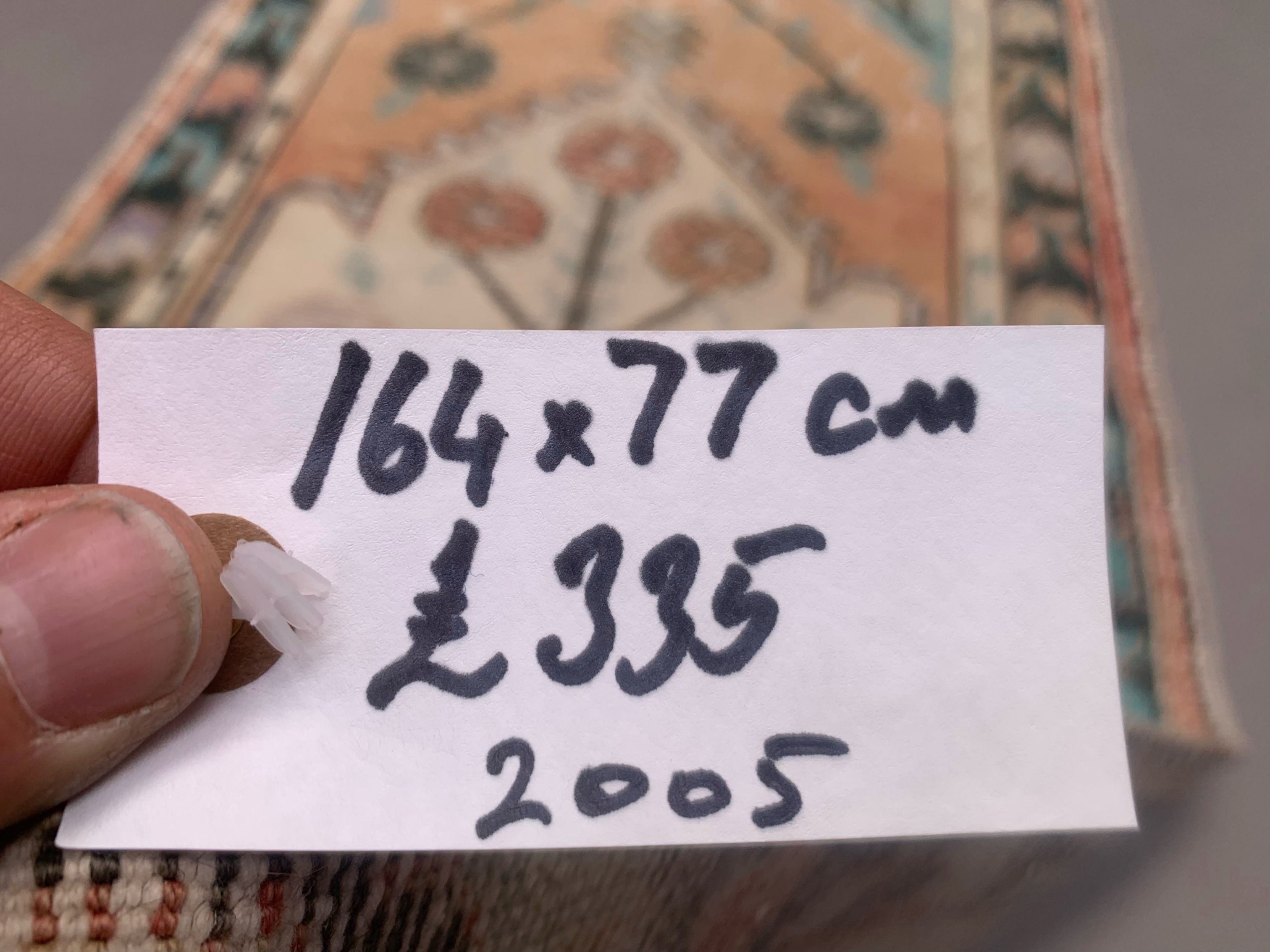 Turkish oushak rug 164x77 cm vintage carpet