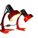 Set de 2 lampes de table vintage orange / lampes de chevet 'Maxam'