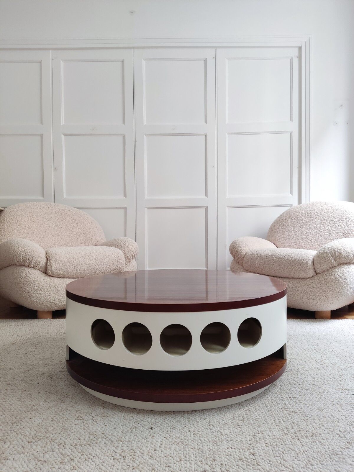 lacquered wood bar/coffee table - Italy 70s