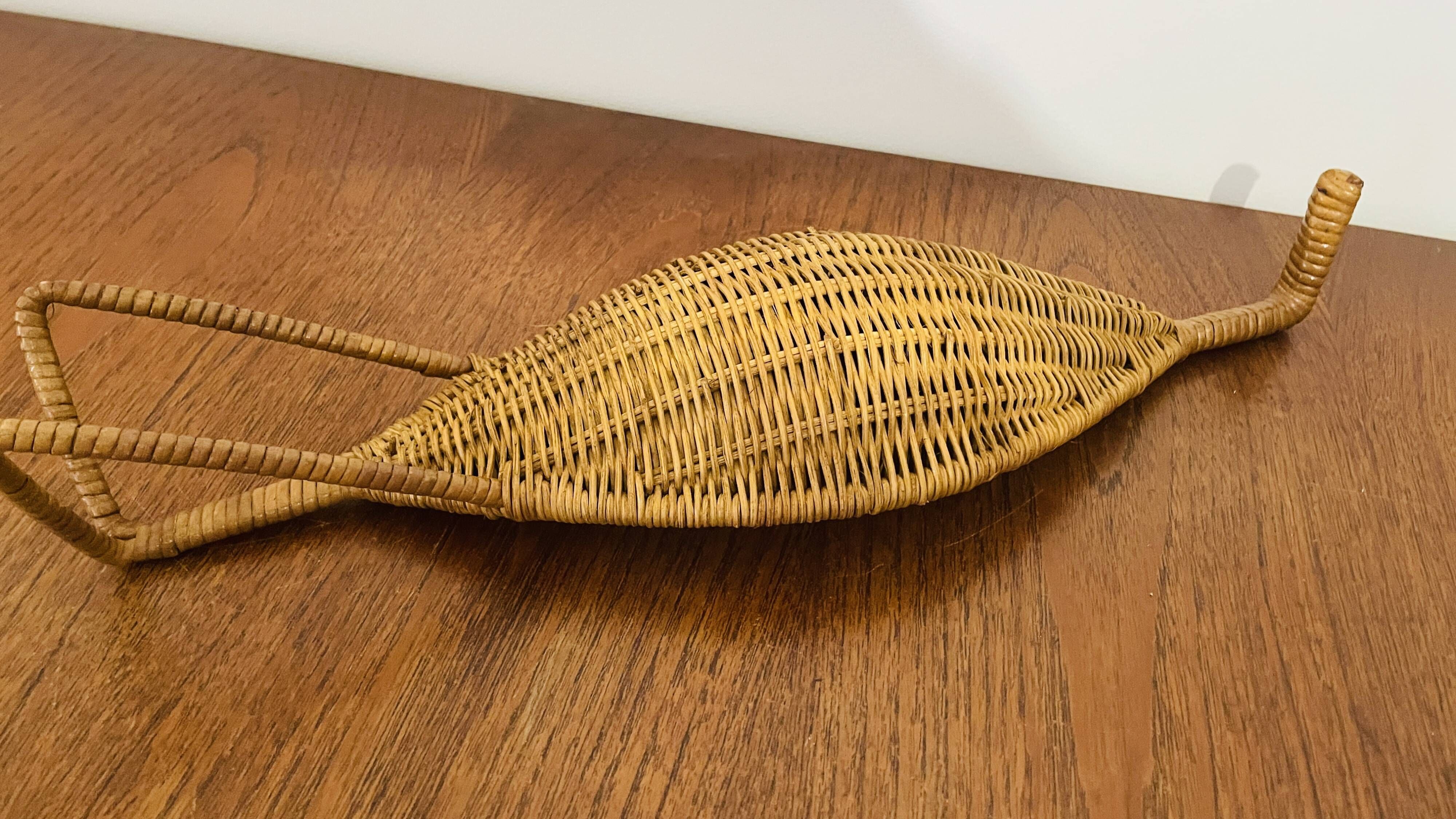 Vintage Danish-style wicker basket