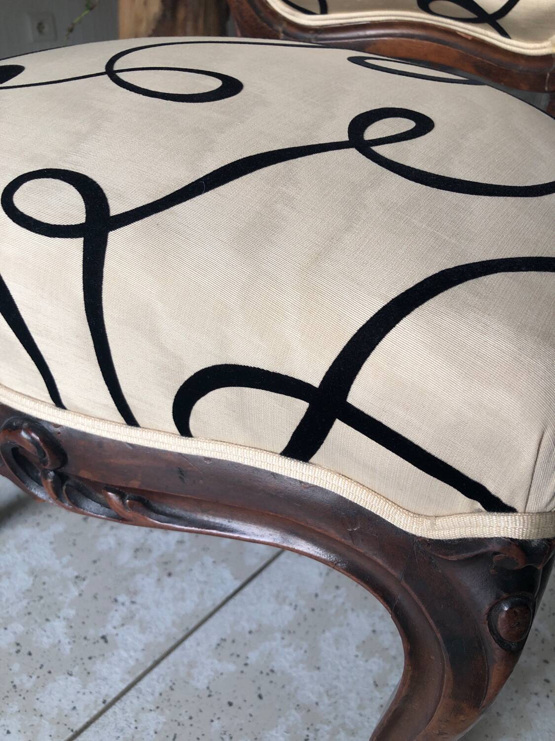 Napoleon 3 Style armchair / fireside chair in mahogany