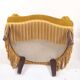 Fauteuil crapaud moutarde
