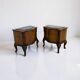 serpentine nightstands in walnut Art Deco