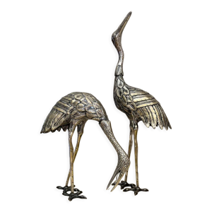 Paire d’oiseaux en - laiton