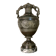 Bronze vase with snakes and a green patina, in the antique style.