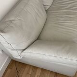 Full living room white leather STEINER Paris 1 sofa