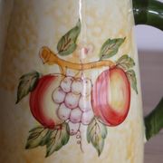 Vintage yellow and green ceramic coffee pot
