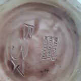 Vallauris Mabyjo's Mussapa decor fleural emailler vase