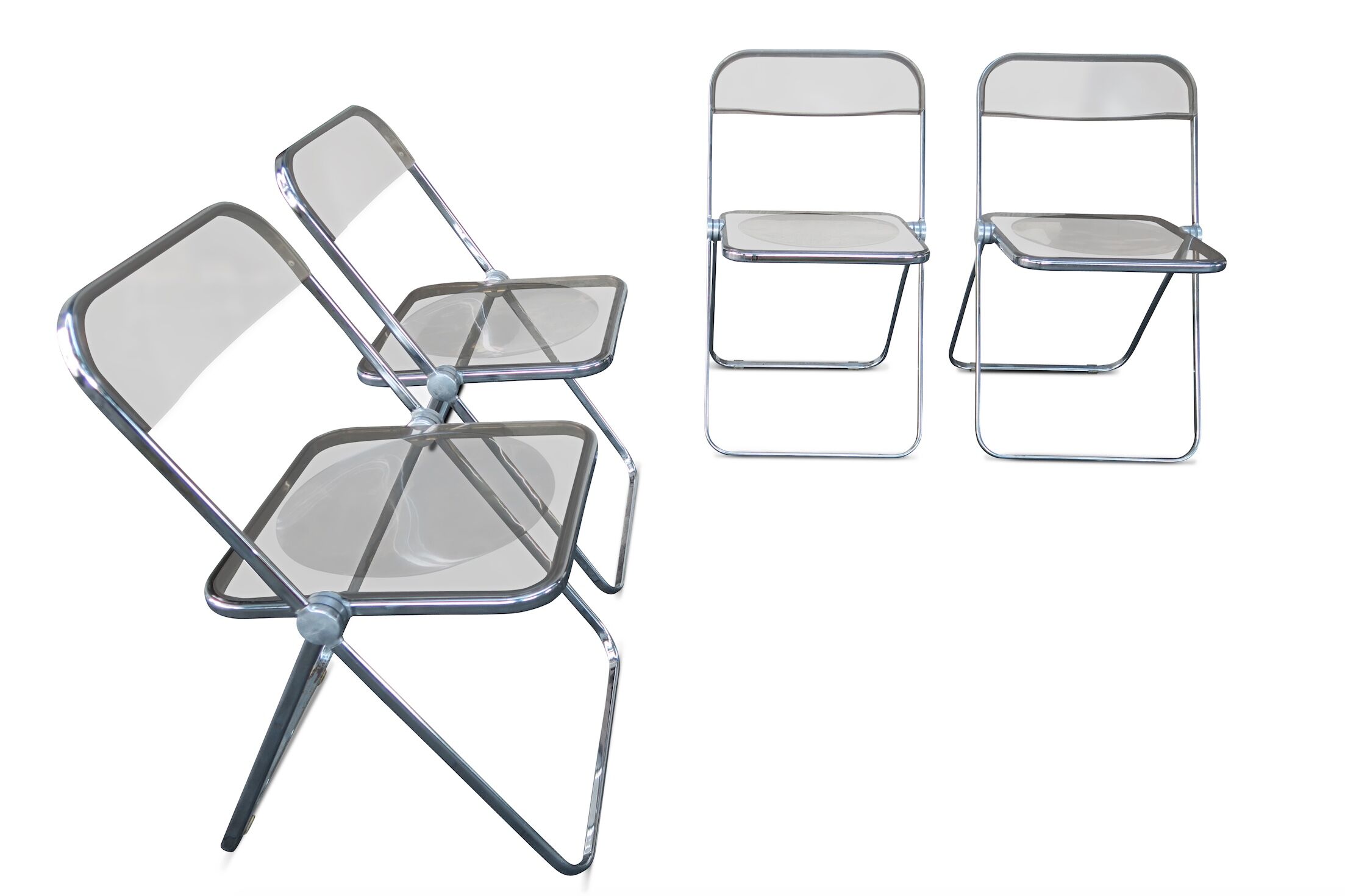 4 folding chairs "PLIA" by Giancarlo Piretti for Castelli 1967