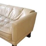 Tufted leather sofa, leather sofa
