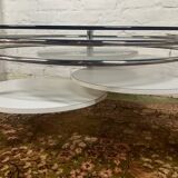 Table basse années 70 plateaux pivotants