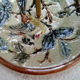 Presentation plate, barbotine and gilded brass