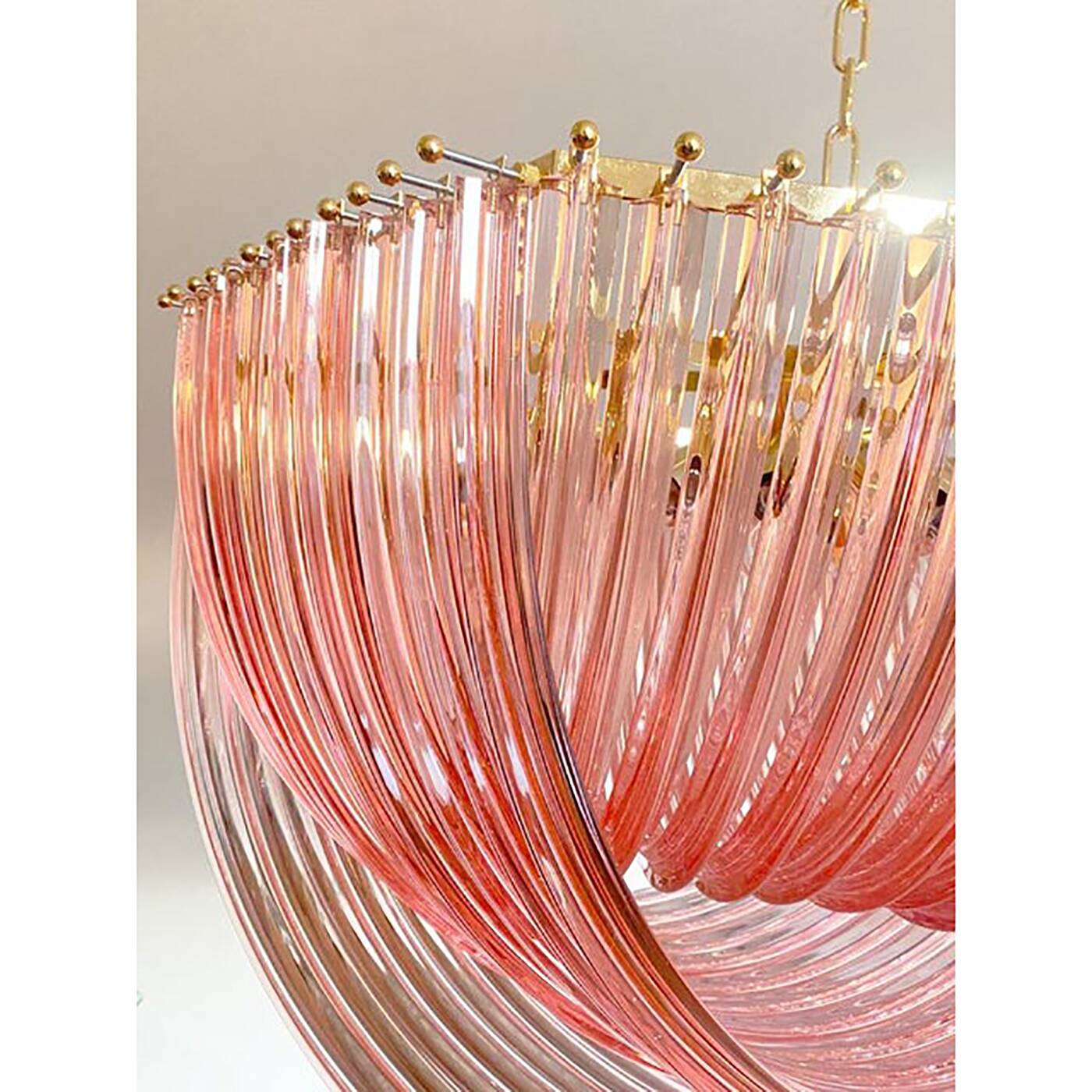 Contemporary Exagonal Bundled Triedro Murano Glass Chandelier