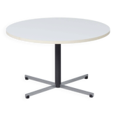Table basse ronde modèle 3696 par Gispen, années 1970 – plateau en mélamine blanche et base en chrome