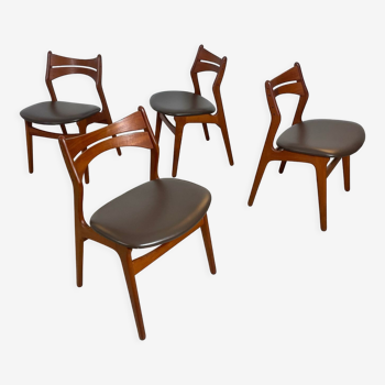 Teak dining chairs by Erik Buch Denmark 1960s