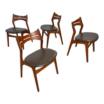 Teak dining chairs by Erik Buch Denmark 1960s