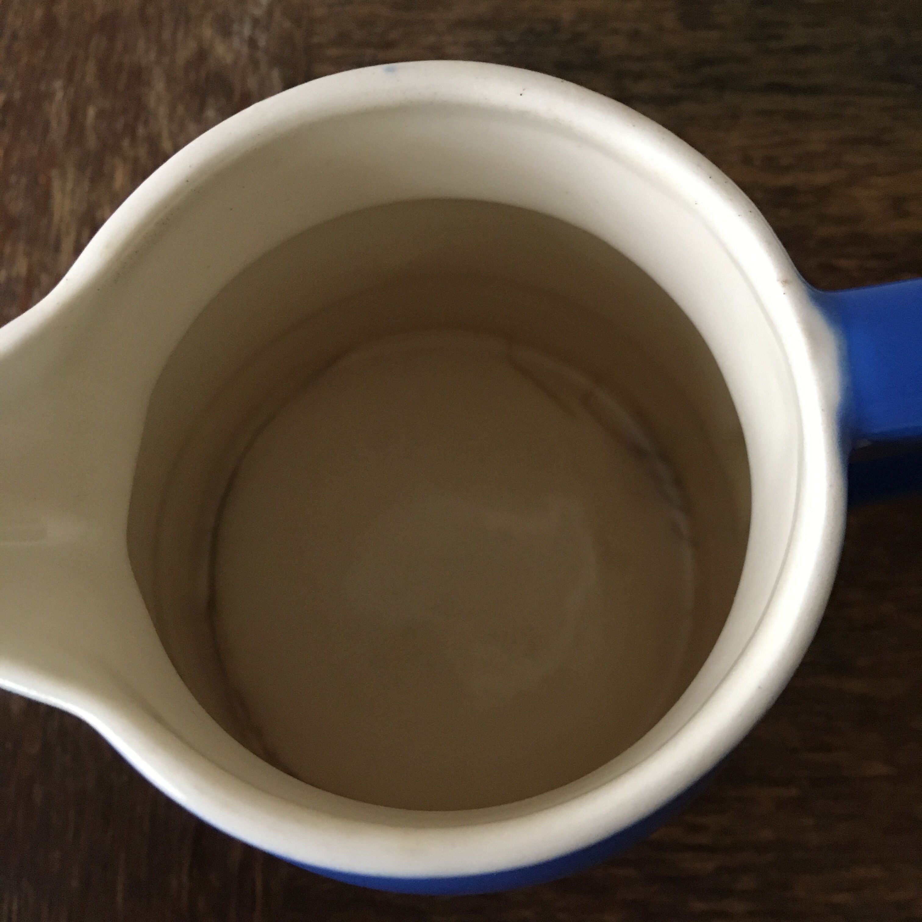 Pitcher of table old ceramic color bright blue