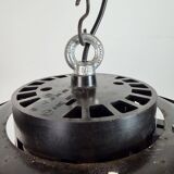 Industrial Grey Enamel Cage Pendant Lamp, 1960s