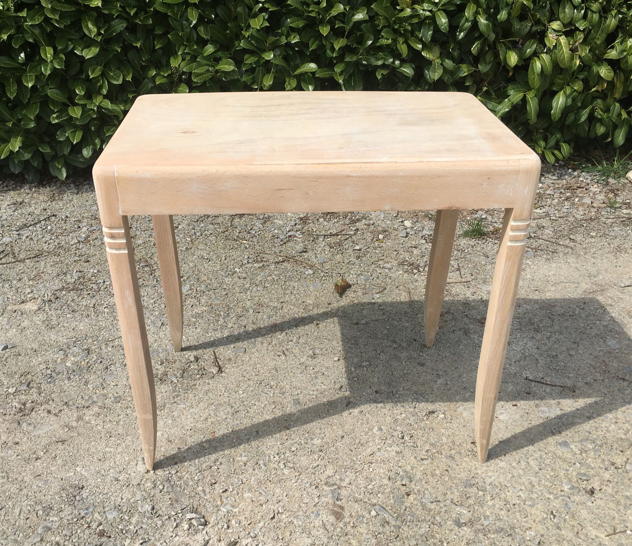 Side table raw wood art deco