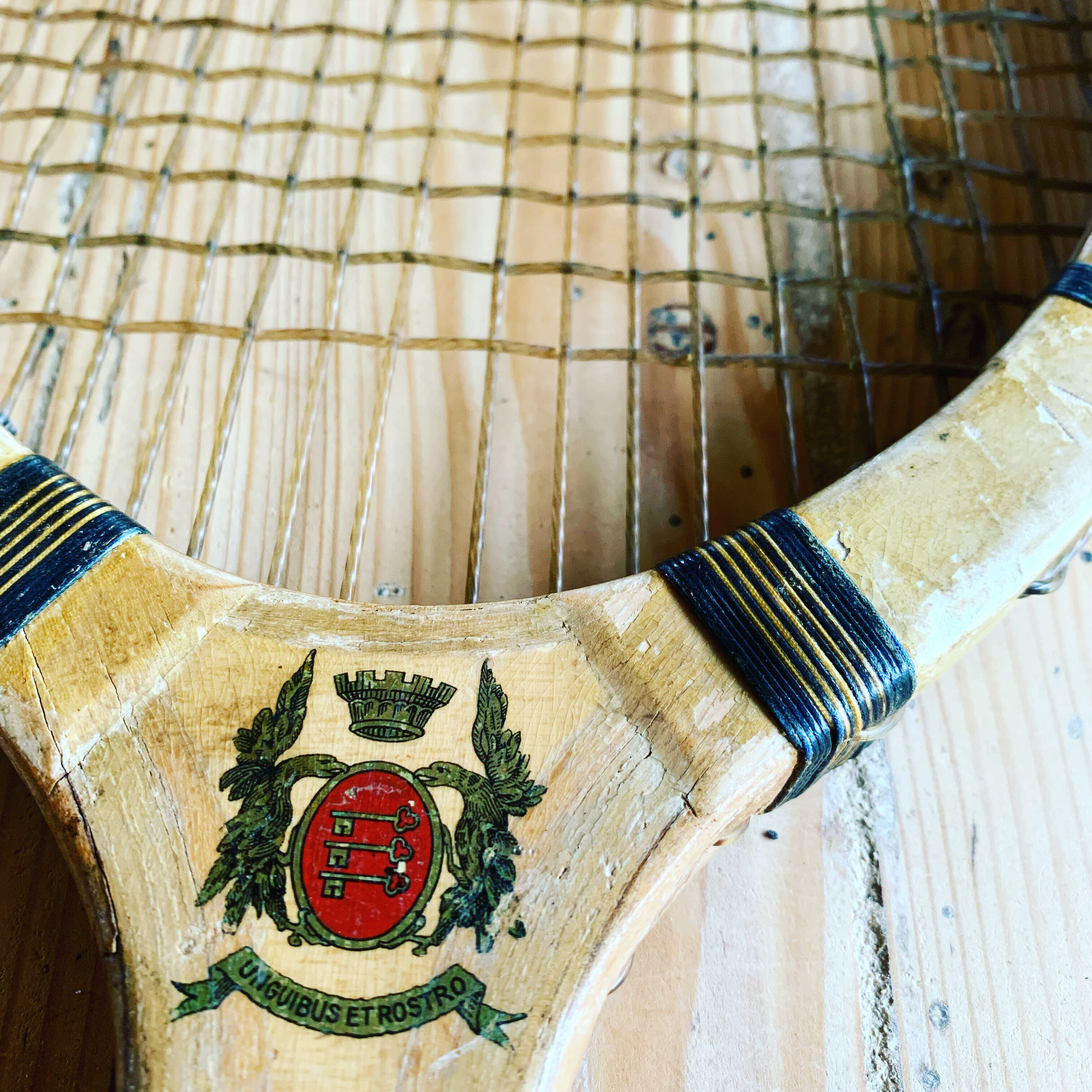 Vintage wooden tennis racket