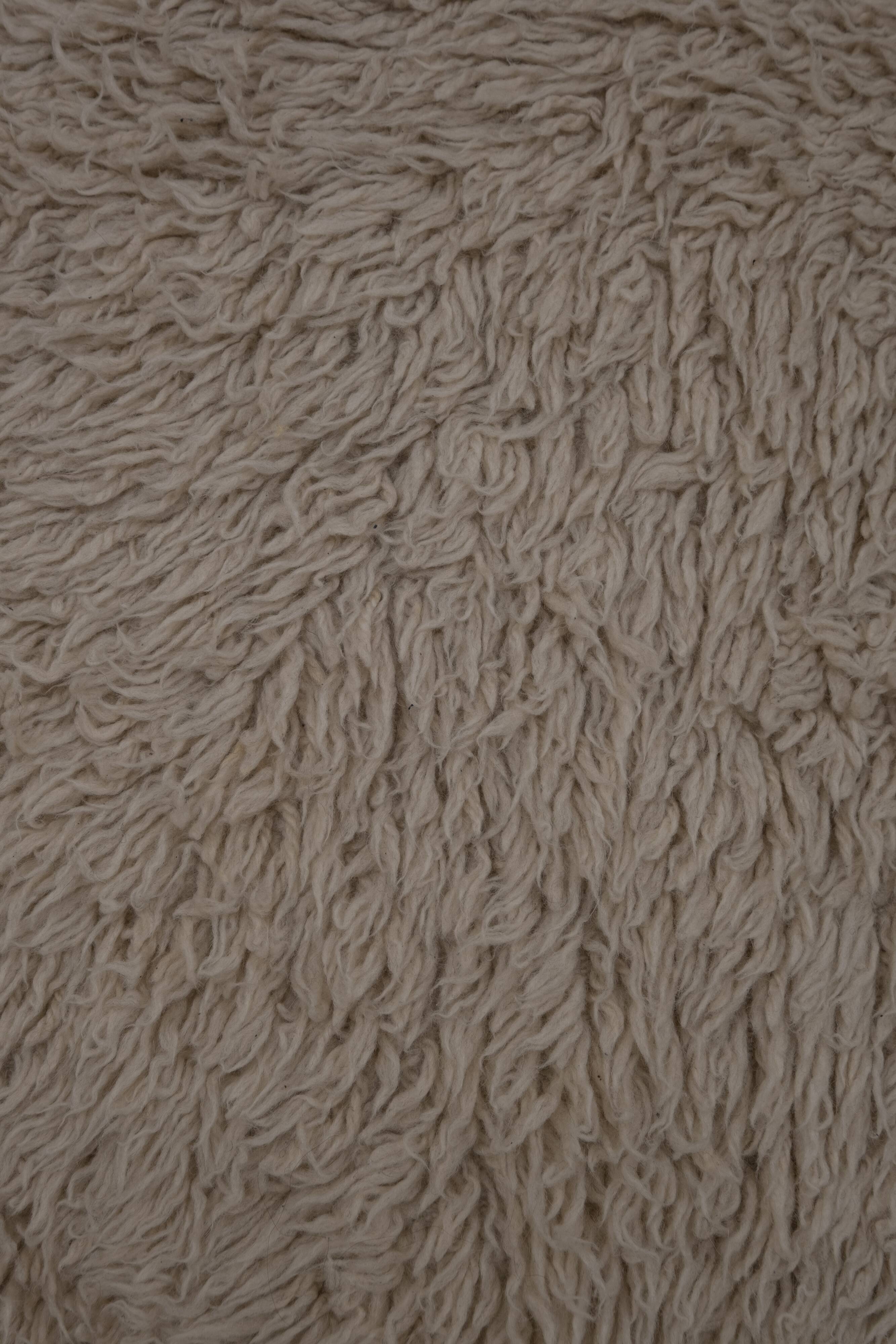 Vintage Natural Wool Turkish Tulu Rug