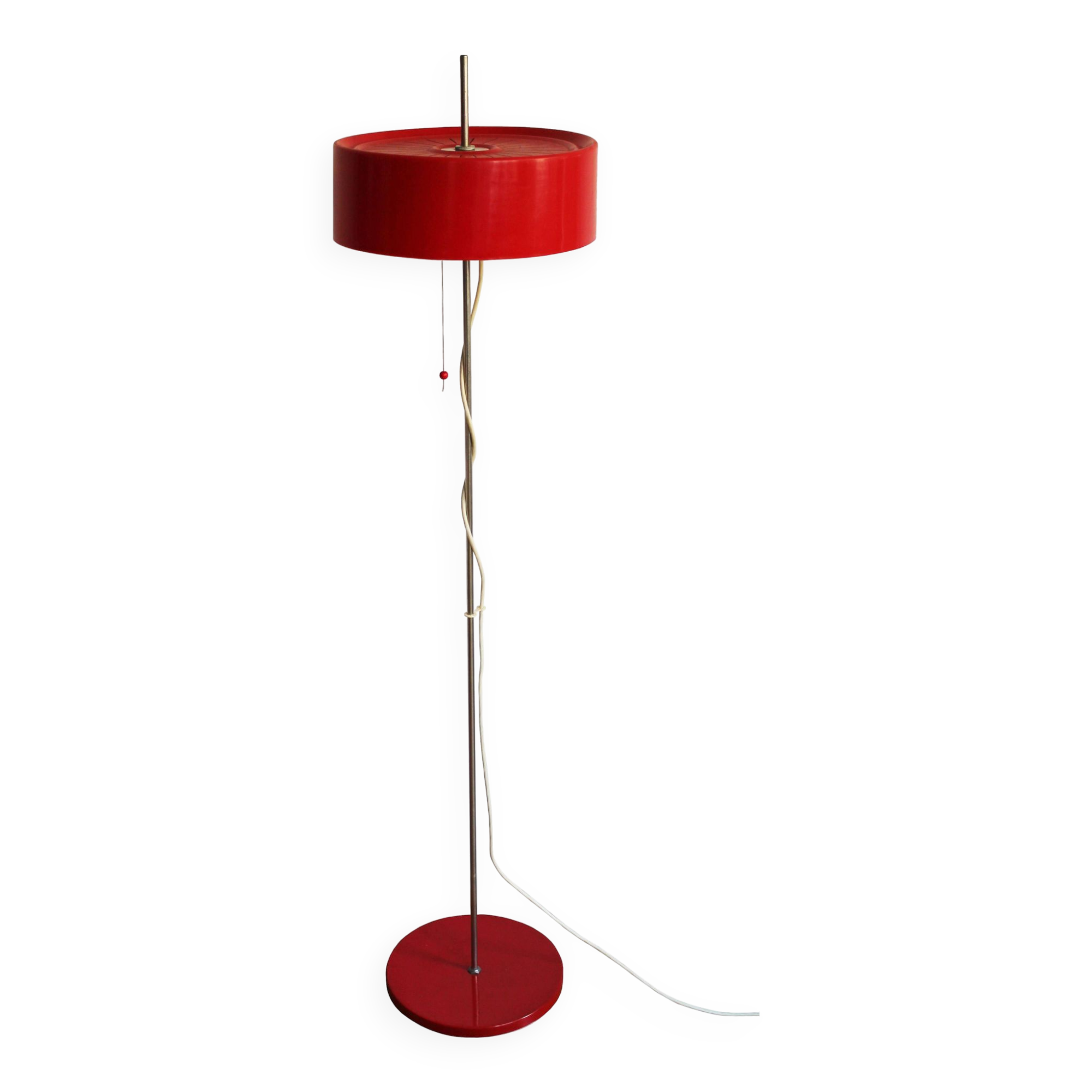 1970's Vintage Red Floor Lamp