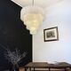 Multi-level chandelier in vintage murano glass - 78 glasses blanc d'albatre