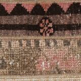 2x9 Brown Cream Persian Vintage Runner Rug, 65x265Cm