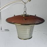 Midcentury French rockabilly lantern low floor lamp, 1950s