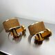 Pair of vintage rattan & wood wall sconces, Italy, 1970s